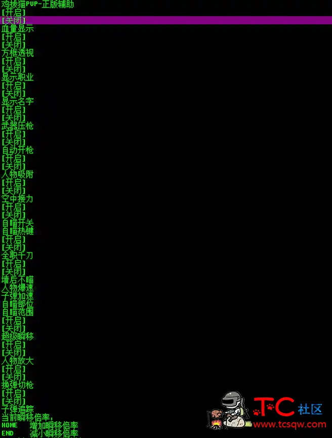 枪神纪鸡拔猫PVP透视自瞄多功能辅助免费 TC辅助网www.tcsq1.com1132