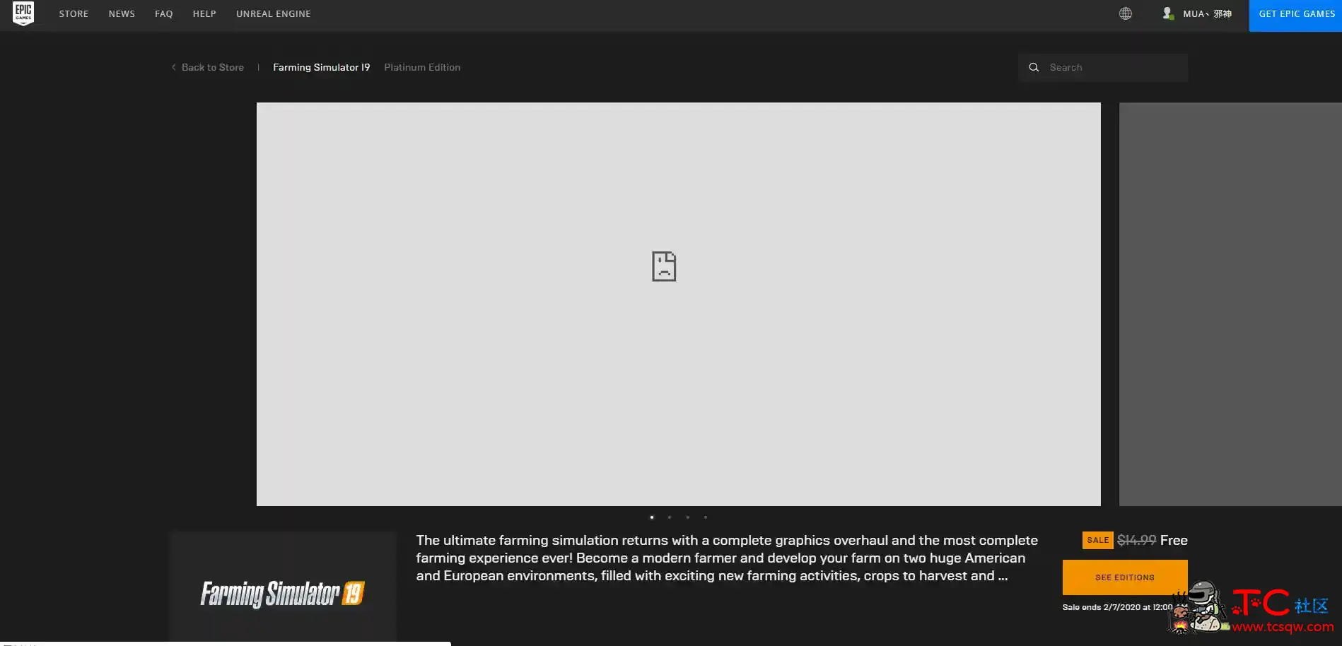 epicgames 免费领取 Farming Simulator 19 TC辅助网www.tcsq1.com4678
