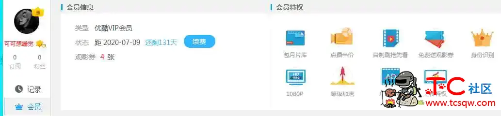 优酷VIP3会员账号分享 TC辅助网www.tcsq1.com1013