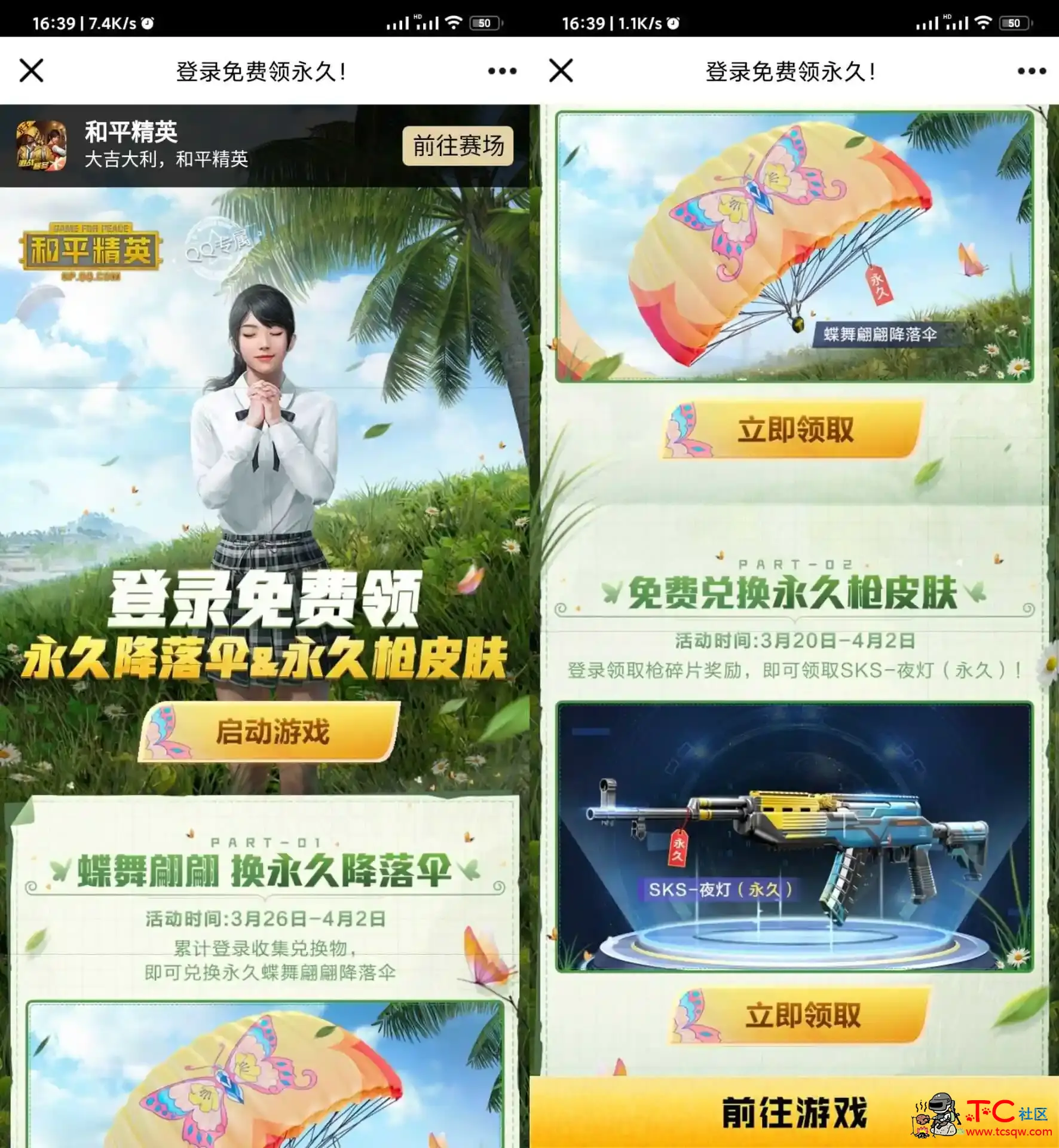 和平精英领降落伞+SKS皮肤 TC辅助网www.tcsq1.com7515