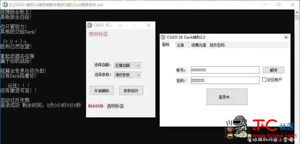 CSGO-Dark船新版多功能自瞄辅助破解 附带参数 TC辅助网www.tcsq1.com8880