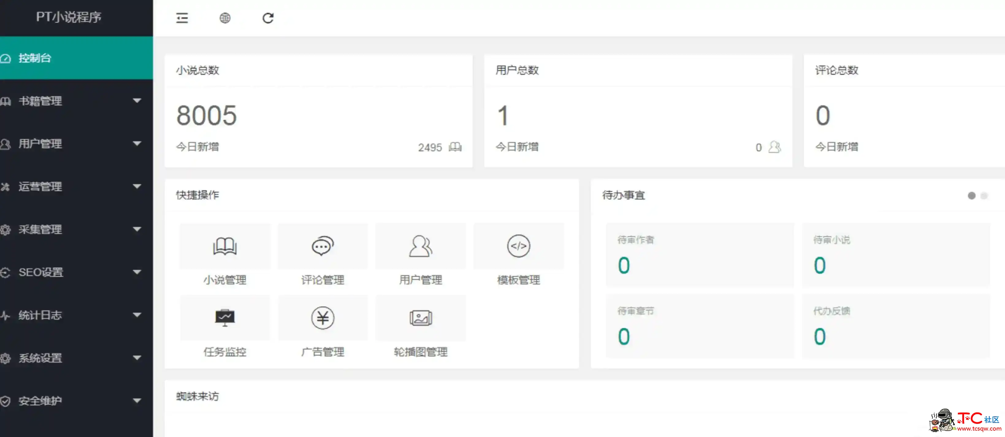 最新版PTCMS小说源码，PTCMS聚合小说+安装教程 TC辅助网www.tcsq1.com3990