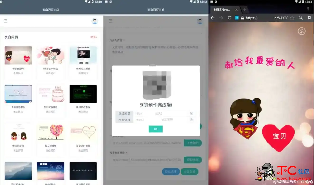 情人节表白网页生成小工具 TC辅助网www.tcsq1.com9653