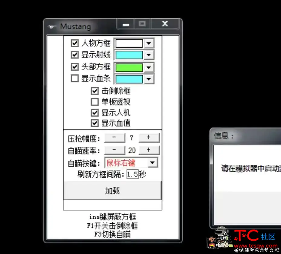 和平精英国服mustang雷电模拟器辅助破解版 TC辅助网www.tcsq1.com6304