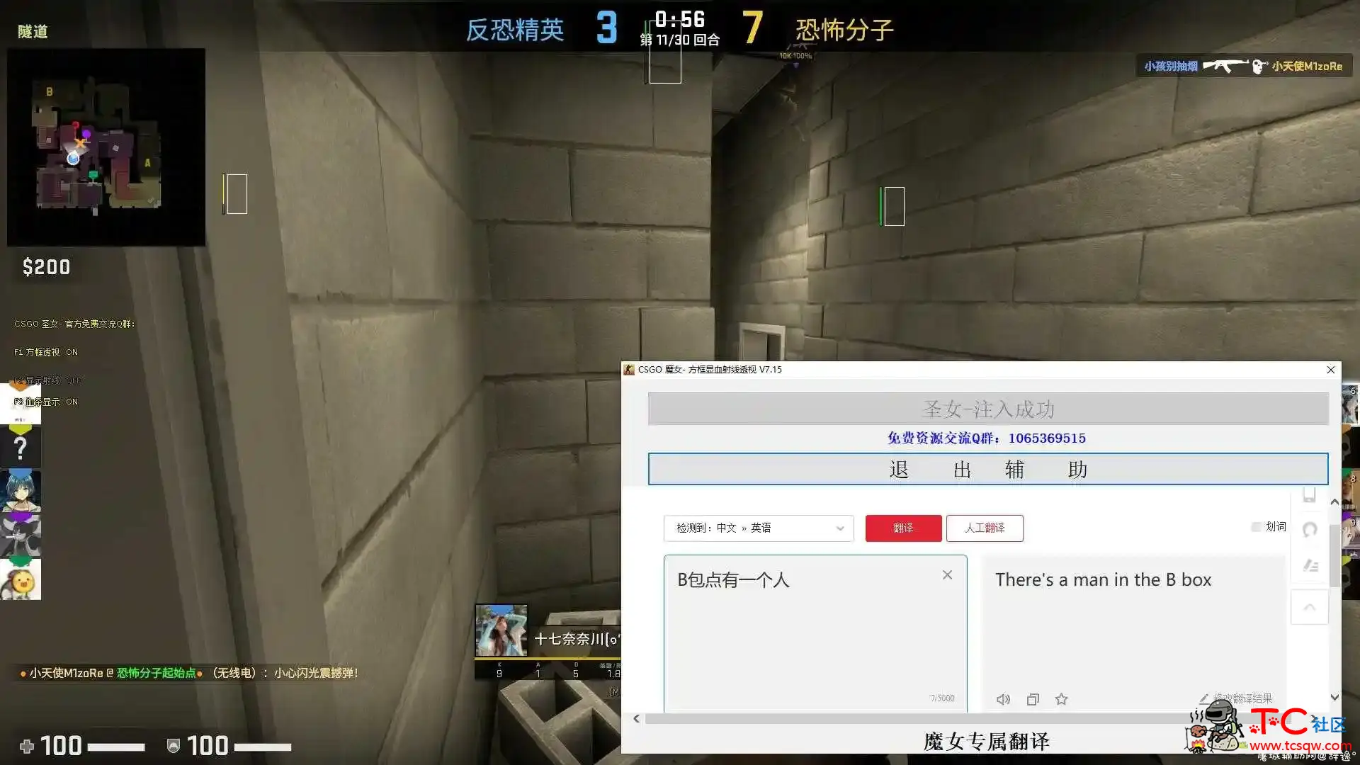 CSGO·新圣女- 方框显血透视+独家翻译 V7.15免费版 TC辅助网www.tcsq1.com1209