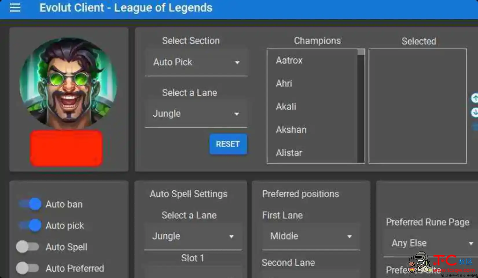 LOL 英雄联盟 Evolut Client 免费辅助 TC辅助网www.tcsq1.com7559