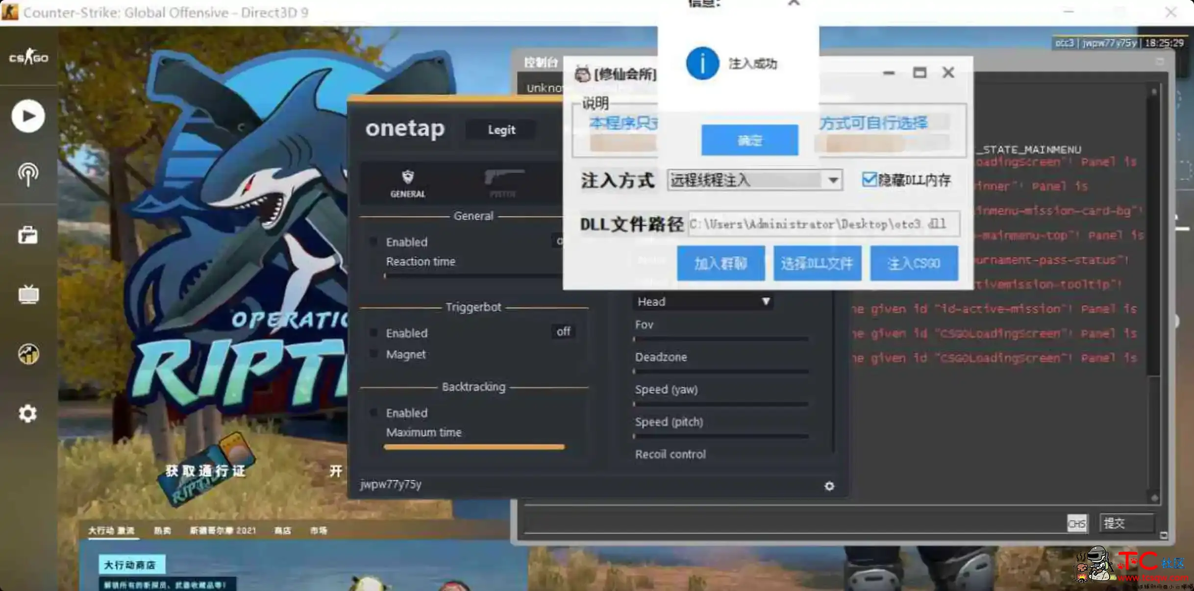 CSGO专用DLL注入器 TC辅助网www.tcsq1.com9767