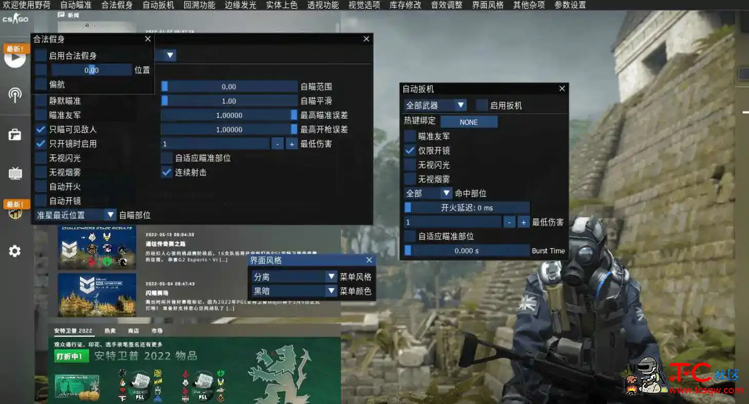 CSGO YH自瞄透视发光多功能辅助破解版 TC辅助网www.tcsq1.com5846