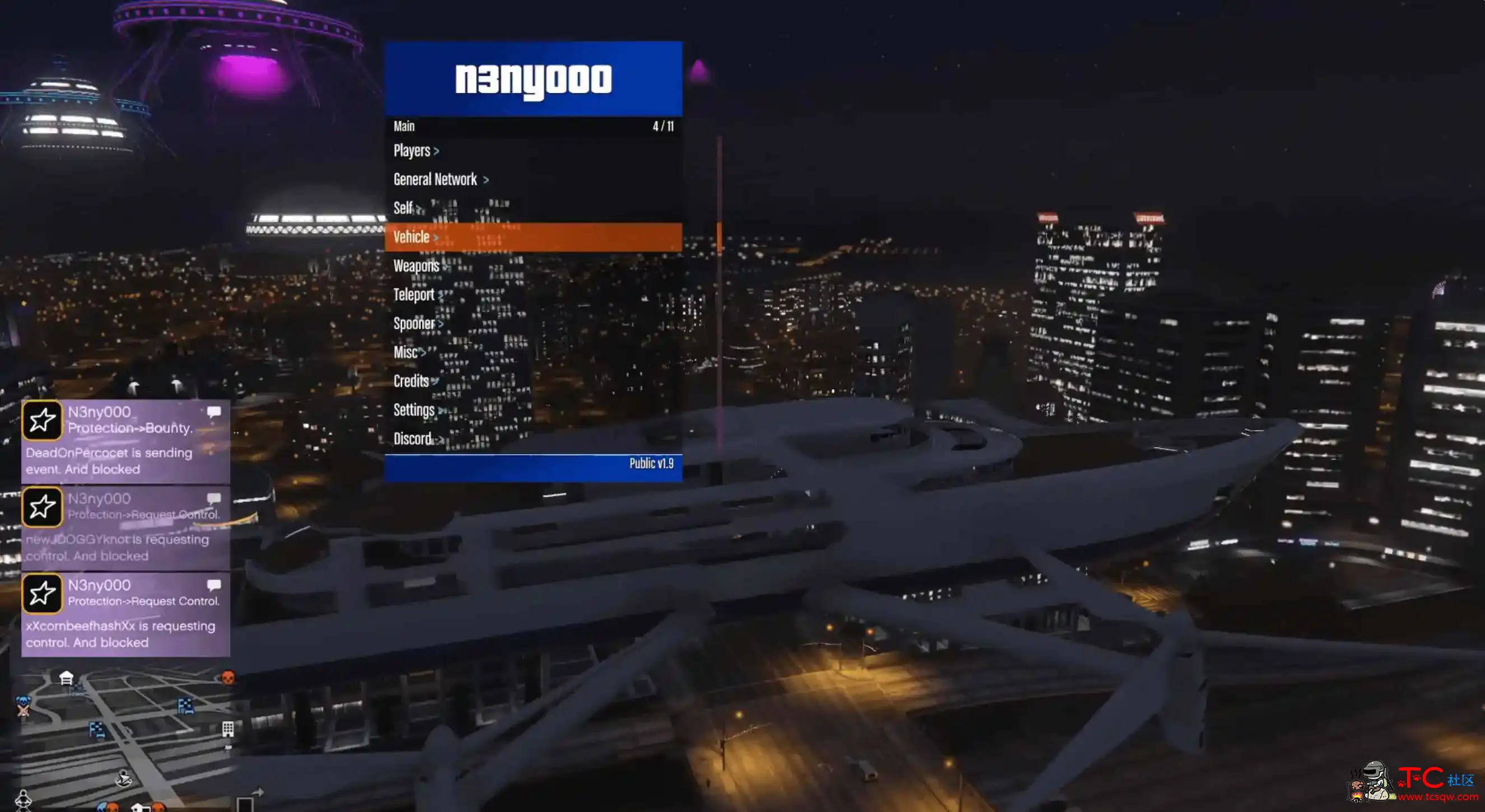 GTA5[1.61]N3NY000线上菜单多功能作弊辅助v2.0 TC辅助网www.tcsq1.com5707