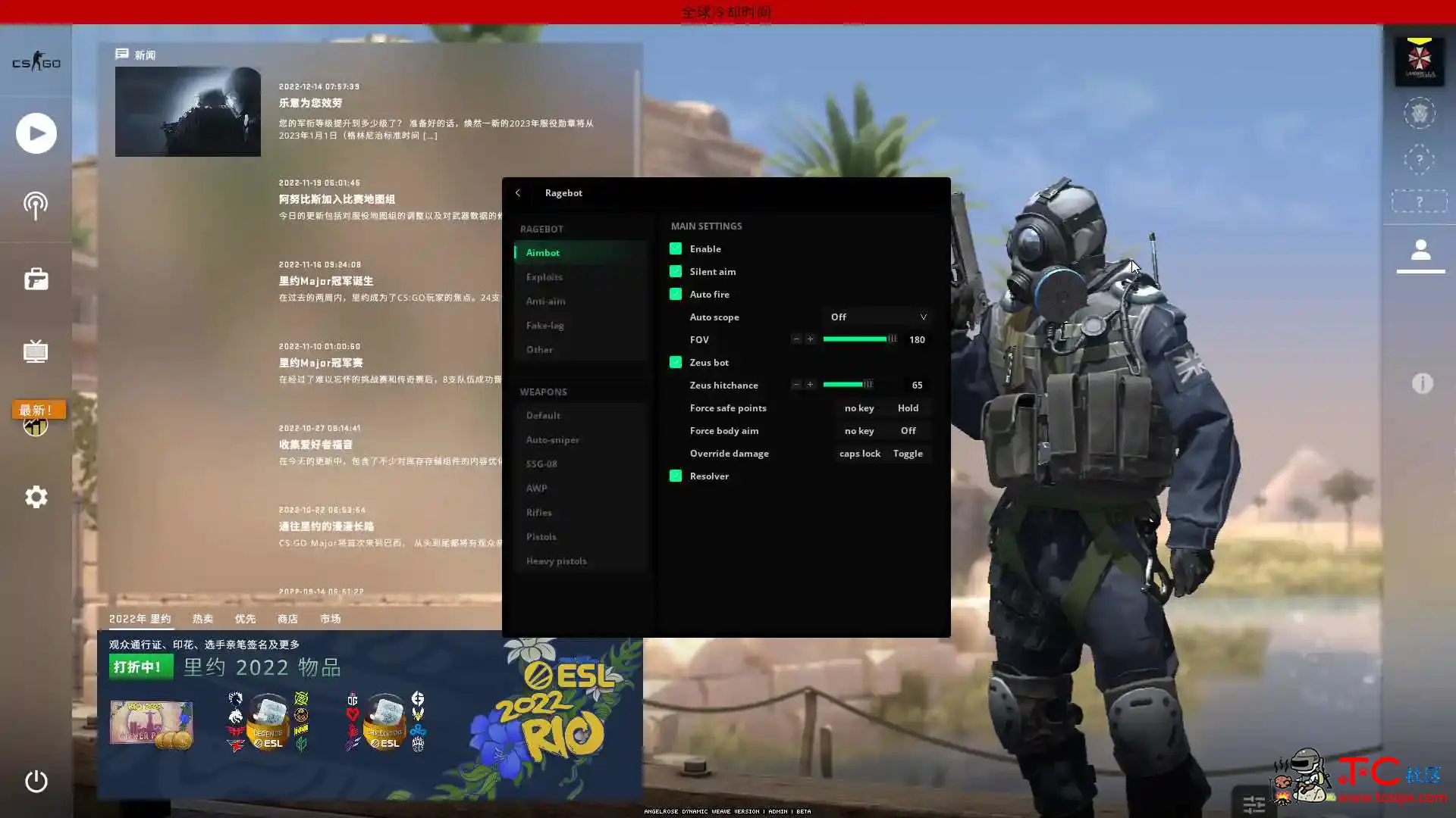 CSGO Weave2.0修复版摇头/视觉/换肤杂项/配置 TC辅助网www.tcsq1.com7165