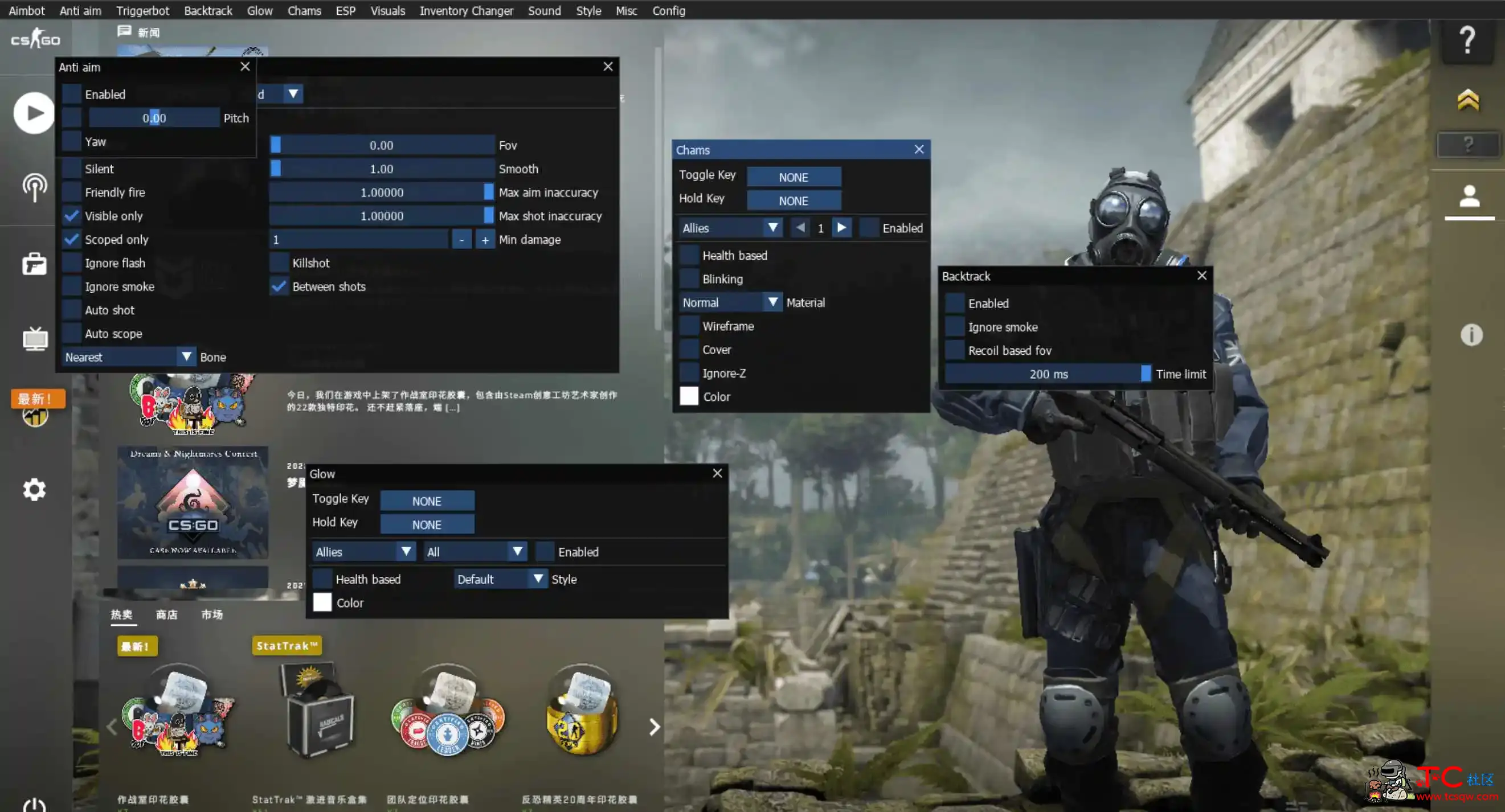 CSGO Osiris透视自瞄换肤多功能作弊辅助 TC辅助网www.tcsq1.com4342