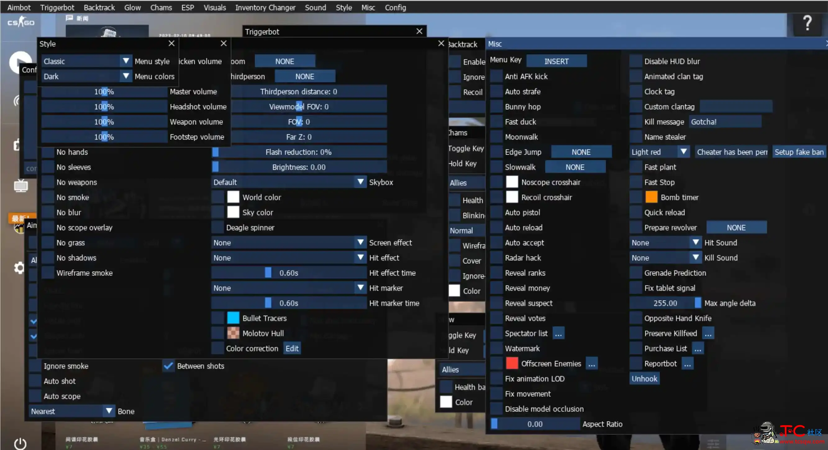 CSGO Osiris透视自瞄换肤多功能作弊辅助 TC辅助网www.tcsq1.com8074
