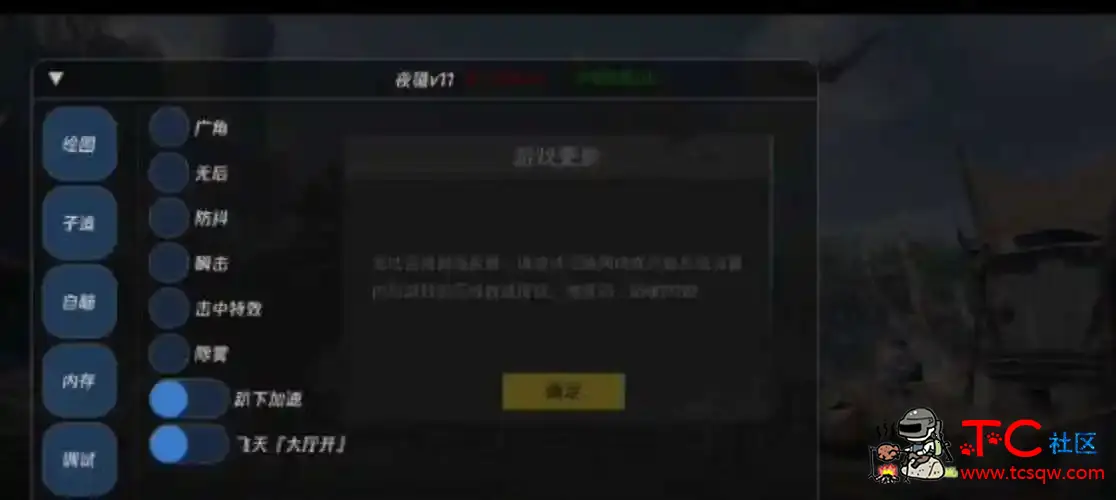 PUBG国际服夜猫绘制自瞄子追一体直装v11 TC辅助网www.tcsq1.com7706