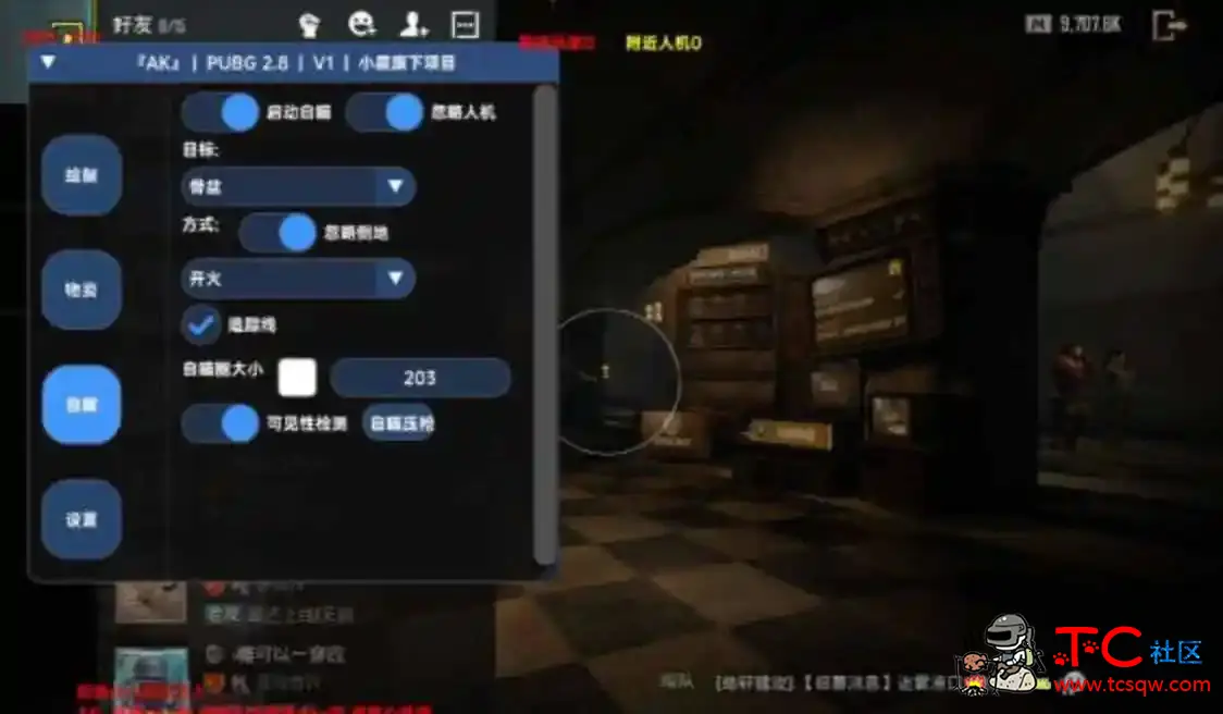 PUBG国际服AK绘制自瞄子追公益直装V2 TC辅助网www.tcsq1.com5117