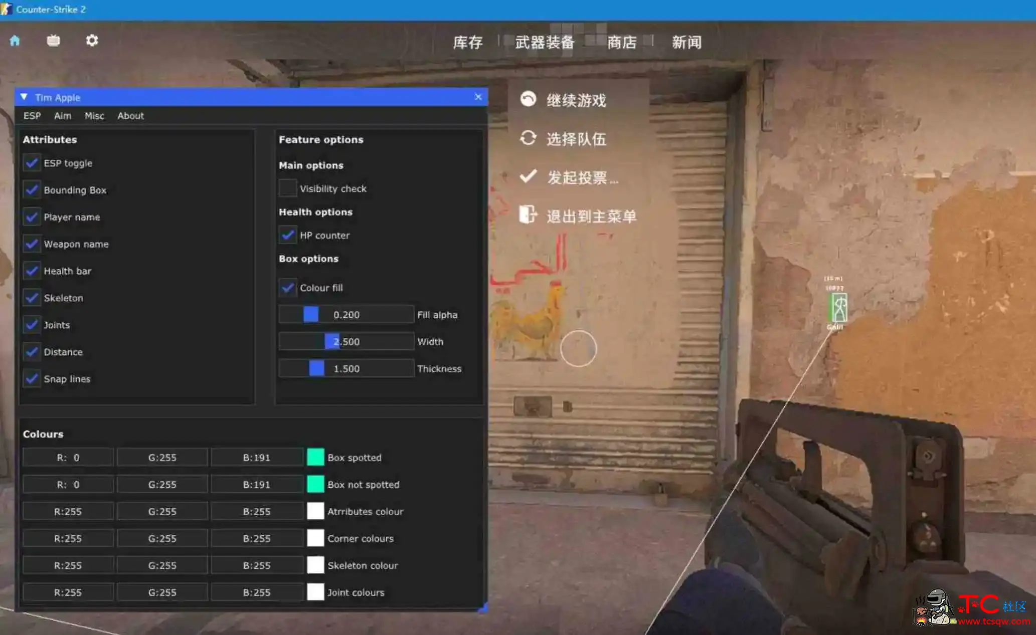 CS2 Tim Apple外部作弊 TC辅助网www.tcsq1.com9156