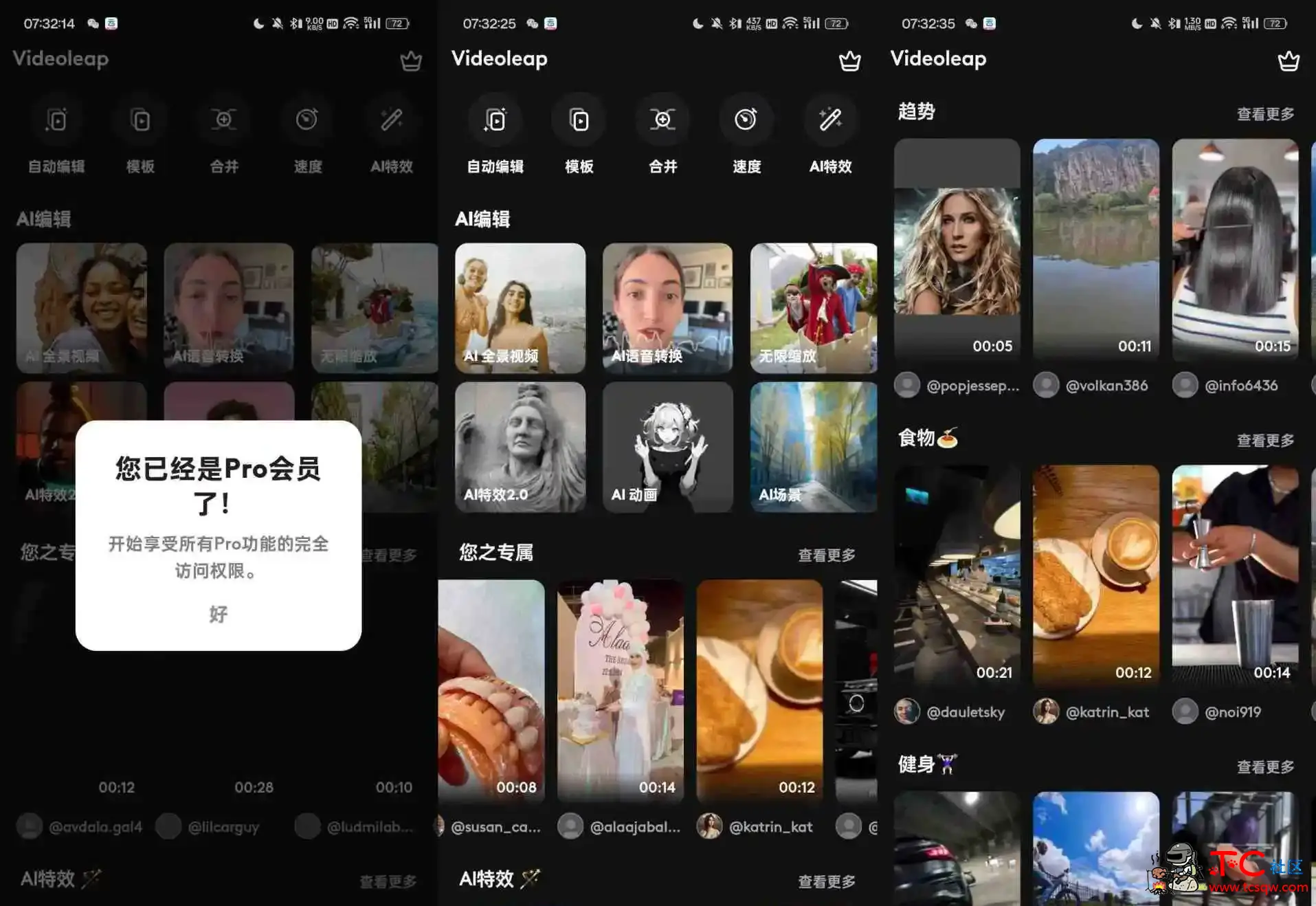 Videoleap1.29.1会员版超多抖音爆火的AI视频特效 TC辅助网www.tcsq1.com7618