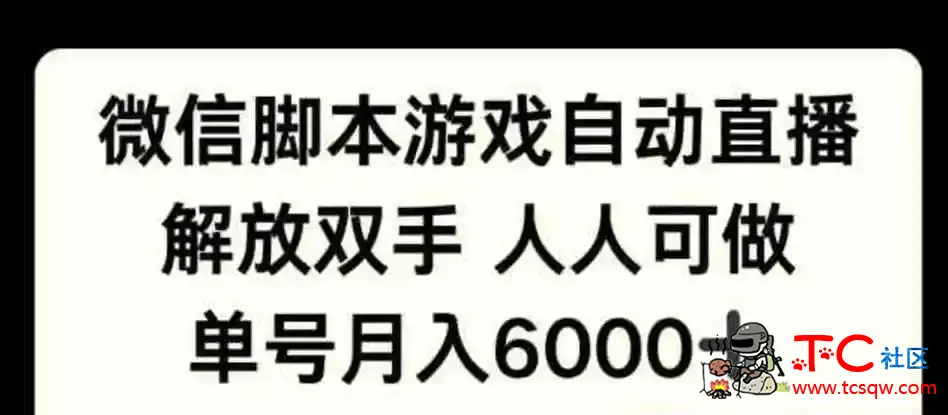 微信脚本游戏自动直播 解放双手 人人可做 单号月入6k TC辅助网www.tcsq1.com772