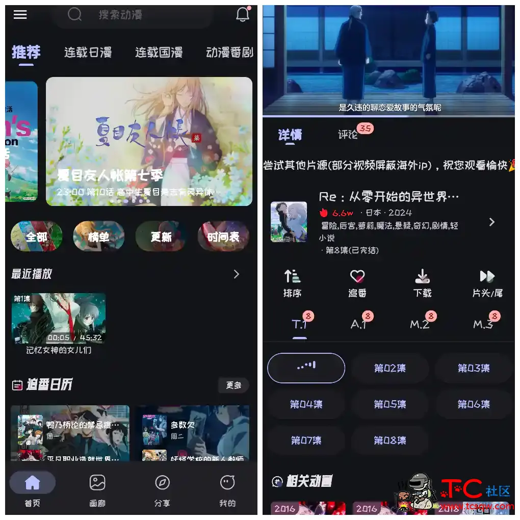 Mi动漫v2.2.5去广告版 一款免费好用的动漫软件 TC辅助网www.tcsq1.com6592