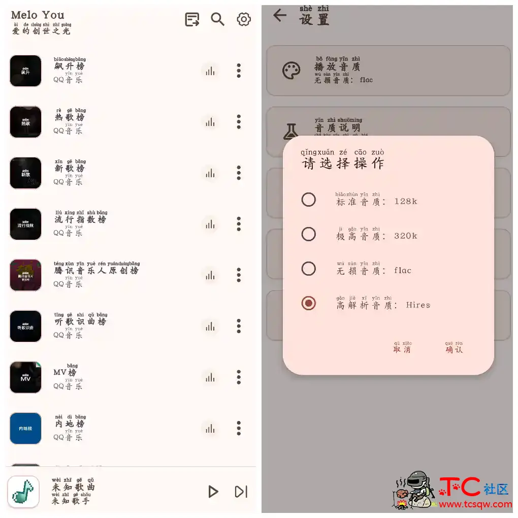 MeloYou音乐v1.2.1 无损音乐免费听免费下载 TC辅助网www.tcsq1.com1617