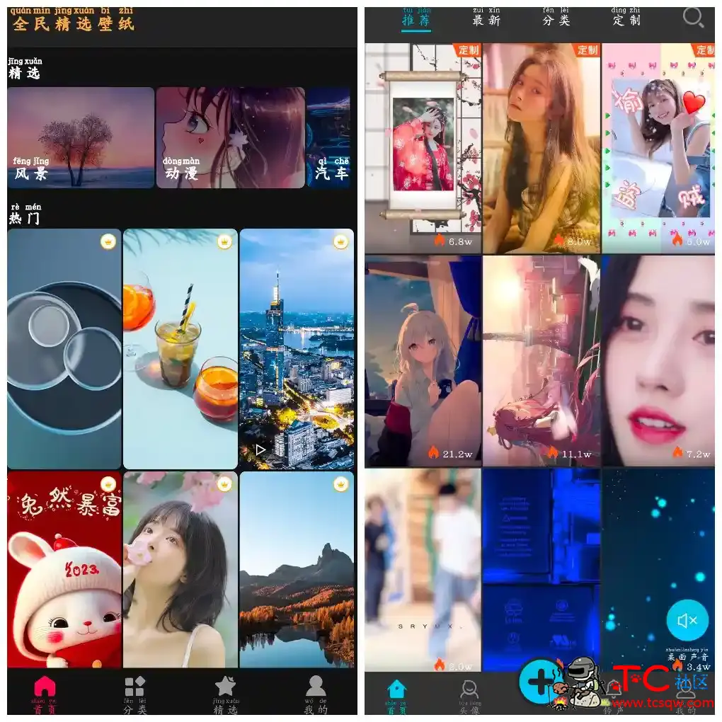 全民精选壁纸v5.0.0会员版  彩蛋视频壁纸v3.2.6会员版 TC辅助网www.tcsq1.com8289