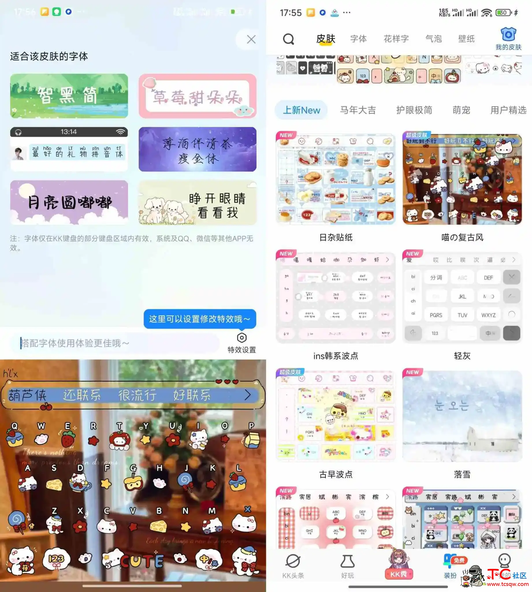 KK键盘v4.0.2.11990会员版 颜值+玩梗+实用三合一 TC辅助网www.tcsq1.com8737