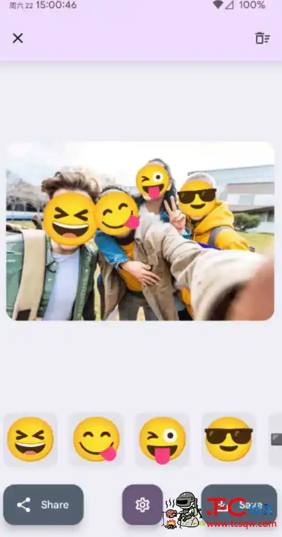 一键把人脸遮挡添加Emoji 本地离线处理 EmojiFace TC辅助网www.tcsq1.com9628